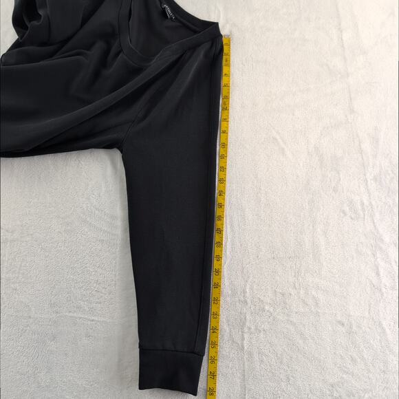 Athleta Seasoft Scoop Neck Sweatshirt Women's Large Black CleanGirl Minimalist - Picture 8 of 9